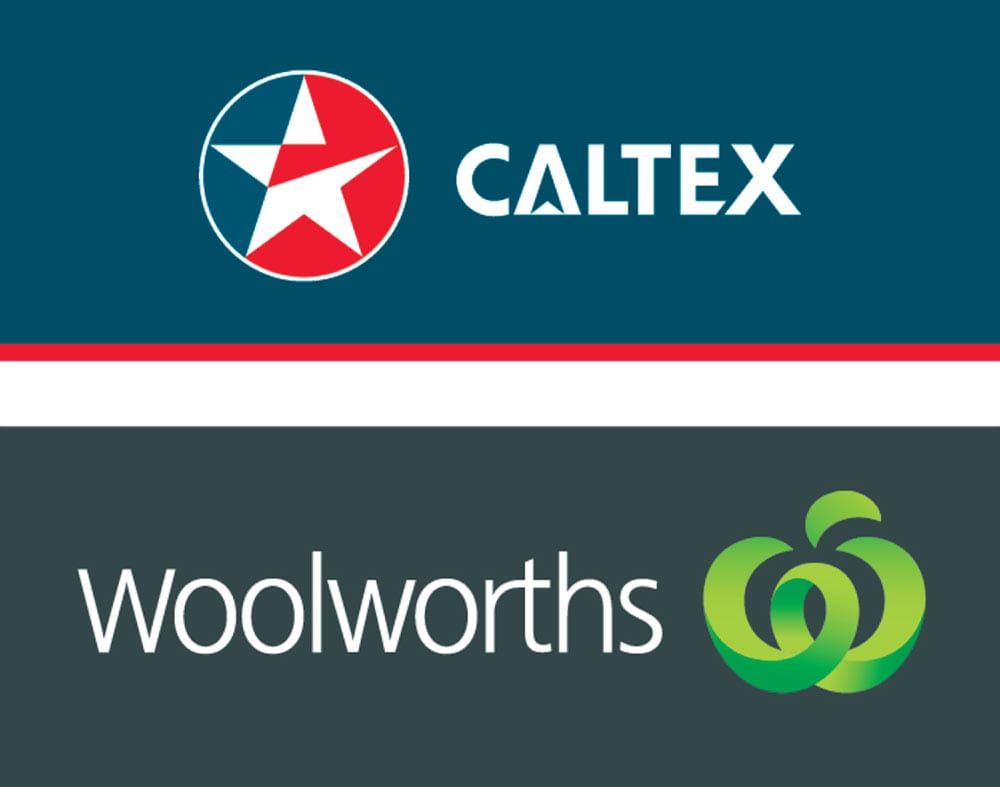 Caltex logo and Woolworths logo